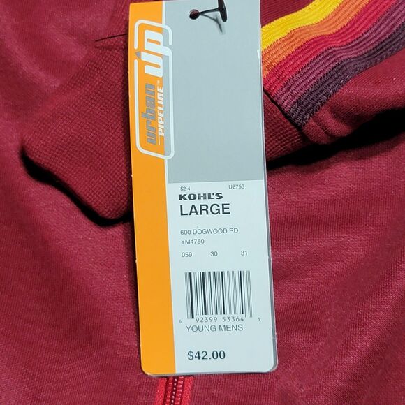 Urban Pipeline Full Zip Lightweight Retro Jogger Jacket Burgundy Size Large NWT - Picture 6 of 7